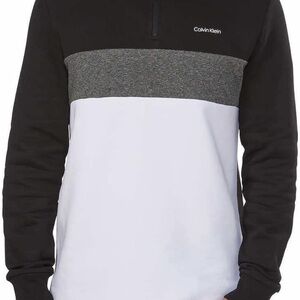 Calvin Klein Black and Gray Colorblock Sweatshirt